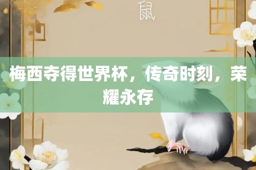 梅西夺得世界杯，传奇时刻，荣耀永存