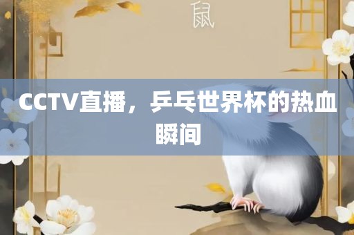 CCTV直播，乒乓世界杯的热血瞬间