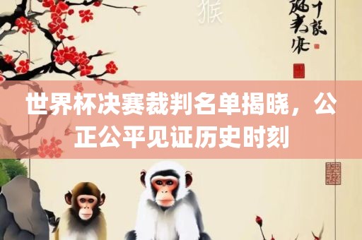 世界杯决赛裁判名单揭晓，公正公平见证历史时刻