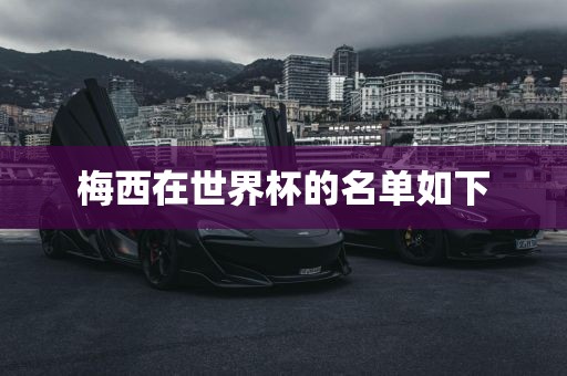 梅西在世界杯的名单如下