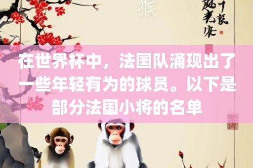 在世界杯中，法国队涌现出了一些年轻有为的球员。以下是部分法国小将的名单