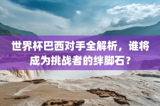 世界杯巴西对手全解析，眉山市正发家政服务有限公司谁将成为挑战者的绊脚石？