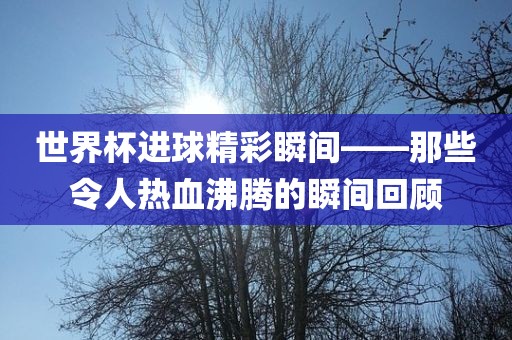 世界杯进球精彩瞬间——那些令人热血沸腾的瞬间回顾