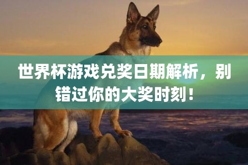 世界杯游戏兑奖日期解析，别错过你的大奖时刻！