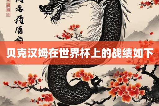 贝克汉姆在世界杯眉山市正发家政服务有限公司上的战绩如下