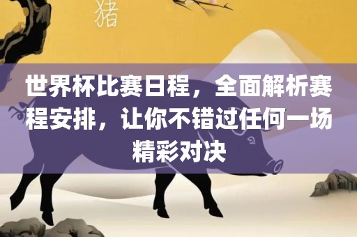 世界杯比赛日程，全面解析赛程安排，让你不错过任何一场精彩对决