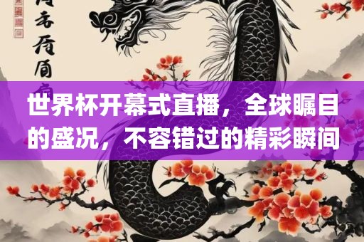 世界杯开幕式直播，全球瞩目的盛况，不容错过的精彩瞬间