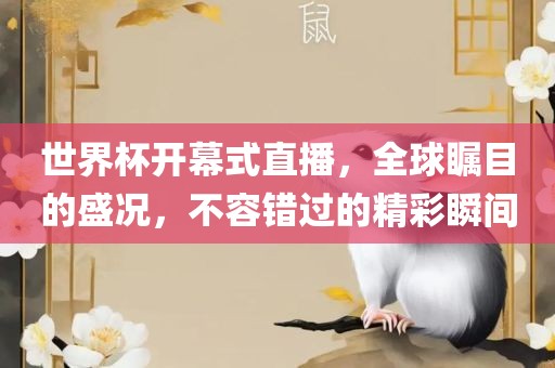 世界杯开幕式直播，全球瞩目的盛况，不容错过的精彩瞬间