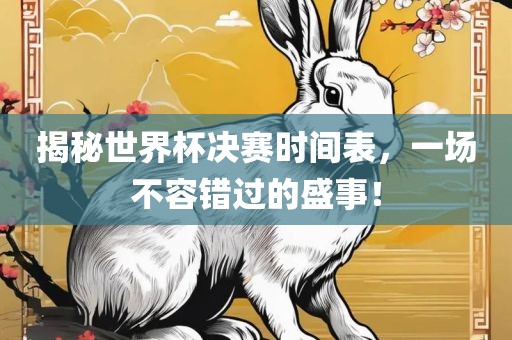 揭秘世界杯决赛时间表，一场不容错过的盛事！