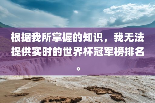 根据我所掌握的知识，我无法提供实时的世界杯冠军榜排名。