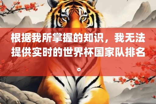 根据我所掌握的知识，我无法提供实时的世界杯国家队排名。