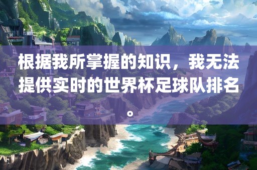 根据我所掌握的知识，我无法提供实时的世界杯足球队排名。