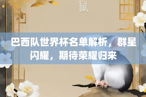 巴西队世界杯名单解析，群星闪耀，期待荣耀归来