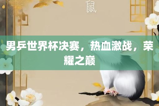 男乒世界杯决赛，热血激战，荣耀之巅