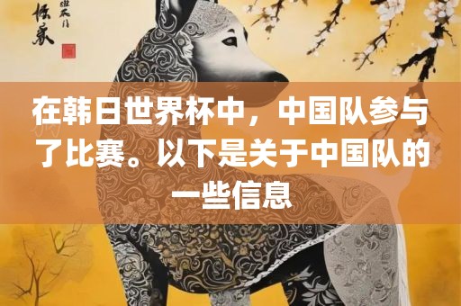 在韩日世界杯中，中国队参与了比赛。以下是关于中国队的一些信息