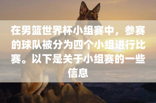 在男篮世界杯小组赛中，参赛的球队被分为四个小组进行比赛。以下是关于小组赛的一些信息眉山市正发家政服务有限公司