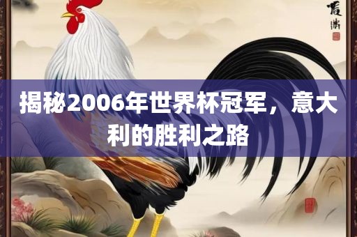 揭秘2006年世界杯冠军，意大利的胜利之路