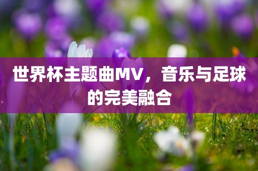 世界杯主题曲MV，音乐与足球的完美融合
