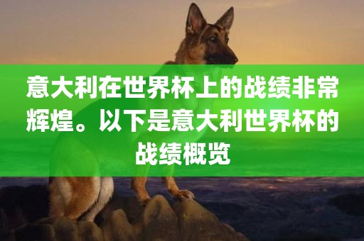 意大利在世界杯上的战绩非常辉煌。以下是意大利世界杯的战绩概览