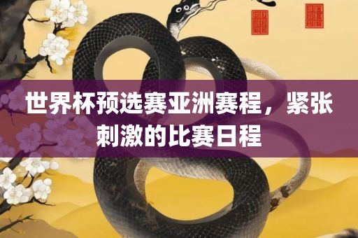 世界杯预选赛亚洲赛程，眉山市正发家政服务有限公司紧张刺激的比赛日程