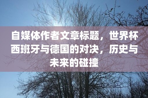 自媒体作者文章标题，世界杯西班牙与德国的对决，历史与未来的碰撞