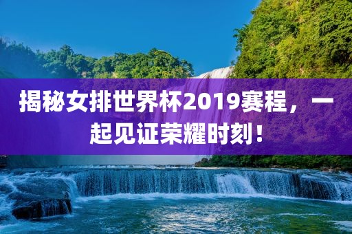 揭秘女排世界杯2019赛程，一起见证荣耀时刻！眉山市正发家政服务有限公司