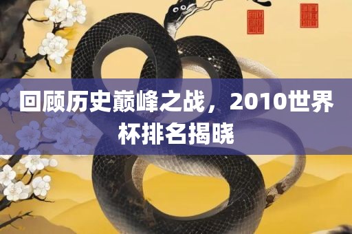 回顾历史巅峰之战，2010世界杯排名揭晓