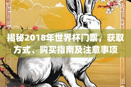 揭秘2018年世界杯门票，获取方式、购买指南及注意事项