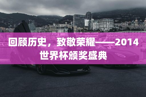 回顾历史，致敬荣耀——2014世界杯颁奖盛典眉山市正发家政服务有限公司