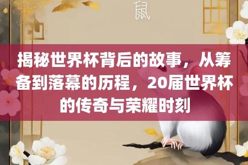 揭秘世界杯背后的故事，从筹备到落幕的历程，20届世界杯的传奇与荣耀时刻