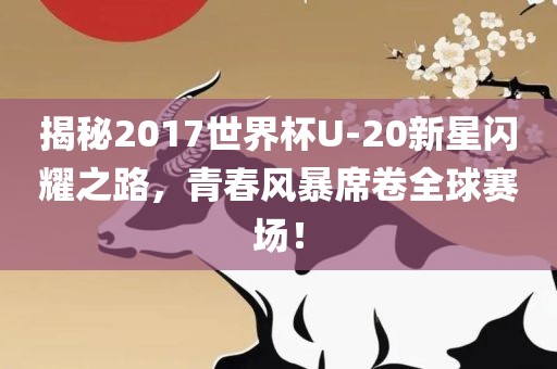 揭秘2017世界杯U-20新星闪耀之路，青春风暴席卷全球赛场！