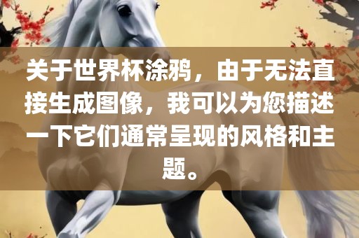 关于世界杯涂鸦，由于无法直接生成图像，我可以为您描述一下它们通常呈现的风格和主题。眉山市正发家政服务有限公司