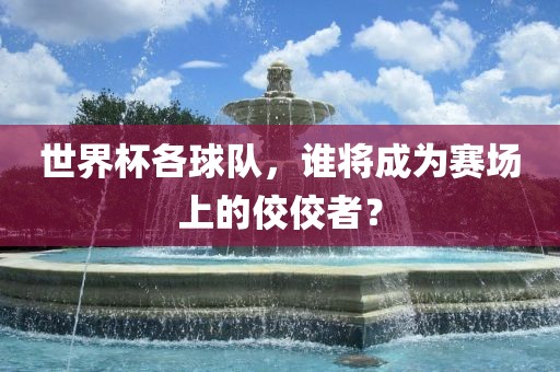 世界杯各球队，谁将成为赛场上的佼佼者？