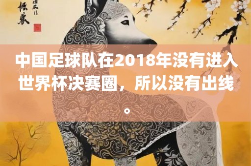 中国足球队在2018年没有进入世界杯决赛圈，所以没有出线。