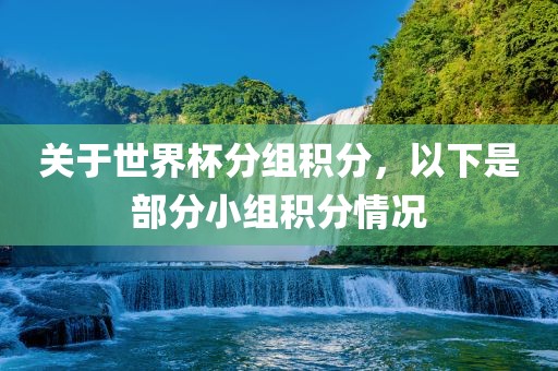 关于世界杯分组积分，以下是部分小组积分情况眉山市正发家政服务有限公司