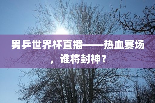 男乒世界杯直播——热血赛场，谁将封神？