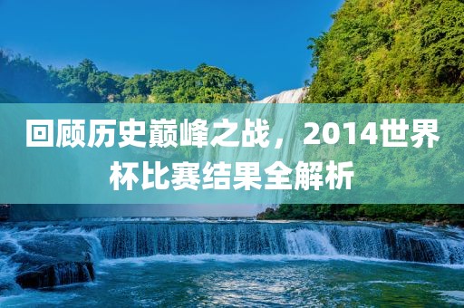 回顾历史巅峰之战，2014世界杯比赛结果全解析眉山市正发家政服务有限公司