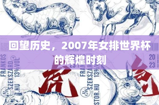 回望历史，2007年女排世界杯的辉煌时刻眉山市正发家政服务有限公司