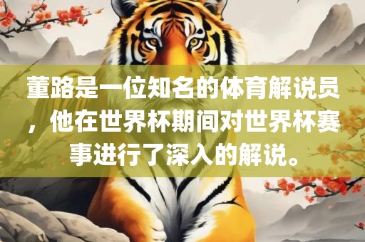 董路是一位知名的体育解说员，他在世界杯期间对世界杯赛事进行了深入的解说。