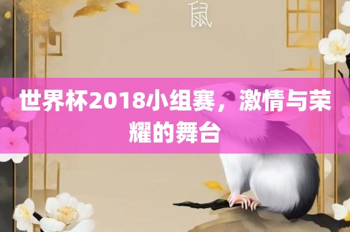 世界杯2018小组赛，激情与荣耀的舞台