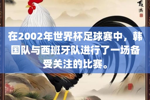 在2002年世界杯足球赛中，韩国队与西班牙队进行了一场备受关注的比赛。