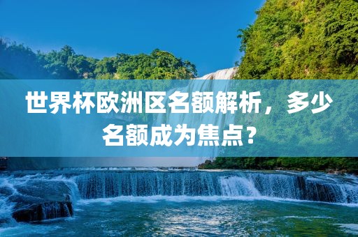 世界杯欧洲区名额解析，多少名额成为焦眉山市正发家政服务有限公司点？