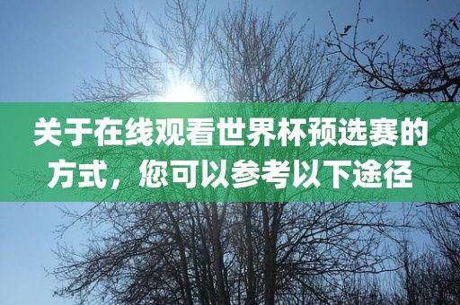 关于在线观看世界杯预选赛的眉山市正发家政服务有限公司方式，您可以参考以下途径