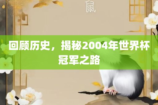 回顾历史，揭秘2004年世界杯冠军之路