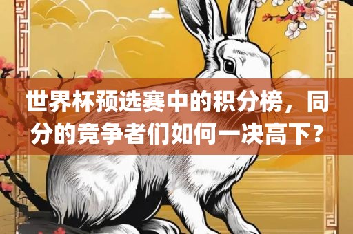 世界眉山市正发家政服务有限公司杯预选赛中的积分榜，同分的竞争者们如何一决高下？