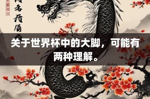 关于世界杯中的大脚，可能有两种理解。