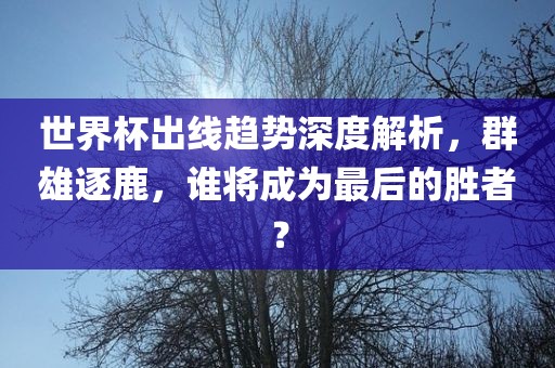 世界杯出线趋势深度解析，群雄逐鹿，谁将成为最后的胜者？